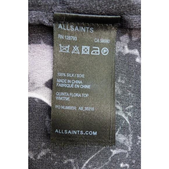 ALLSAINTS Quinta Flora Silk Graphic Print Italy Tank Top Blouse Revolve 2 $219 - Picture 8 of 9